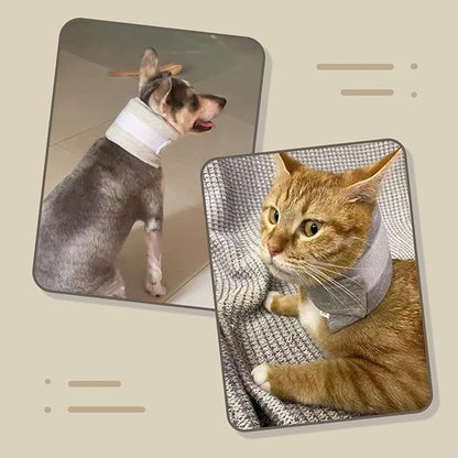Cat Neck Brace Cover - Adjustable Elizabethan Collar for Post-Surgery Recovery Anti-Lick Wound Protective Cervical Cone for Small Medium Large Dogs Cats (Neck Girth 7.5-15.0" Depth5.1