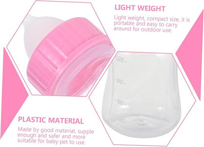 2pcs Kitten Nursing Bottles Soft Easy to Squeeze Pet Feeder for Kittens and Puppies Durable Milk Bottles for Newborns Reusable and Convenient Feeding Yellow Pink