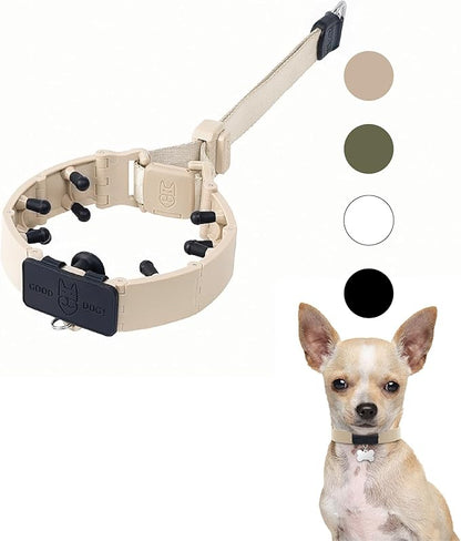SVD.PET Dog Prong Collar for No-Pull Training, Quick-Release Buckle Adjustable Pinch Collar for Small Dogs (Tan, Small Size, Suitable Neck Girth: 7"-10")