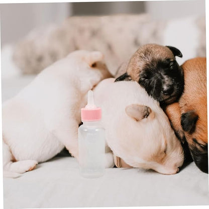 POPETPOP 2pcs Newborn Kitten and Puppy Feeding Bottles Small Animal Milk Bottles Replacement Nipples for Nursing Construction for Safe Pet Feeding