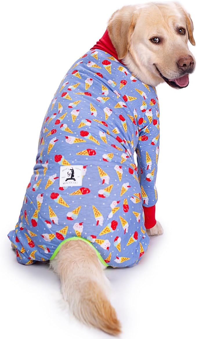 Adorable Ice Cream Surgery Recovery Suit Female Male for Dogs After Surgery Medium Large Dogs Onesie,Lightweight Dog Recovery Suit for Shedding Prevent Licking Surgical Wound,Dog Pajamas Pjs