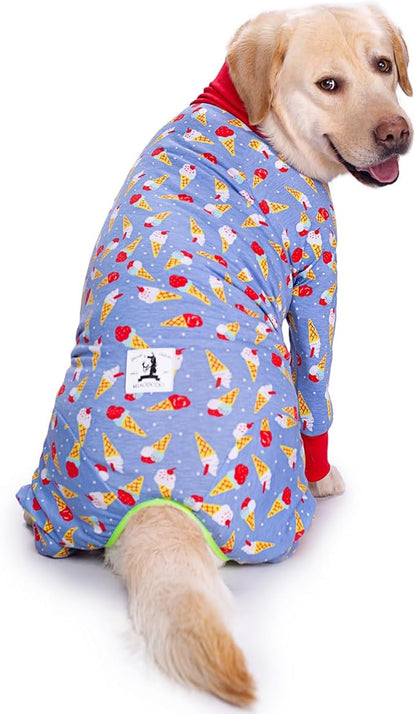 Adorable Ice Cream Surgery Recovery Suit Female Male for Dogs After Surgery Medium Large Dogs Onesie,Lightweight Dog Recovery Suit for Shedding Prevent Licking Surgical Wound,Dog Pajamas Pjs