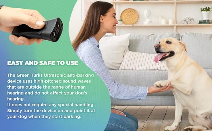 Bark Be Gone Barking Deterrent Device – Stop Barking & Repel Aggressive Pets – Humane Training Tool, Anti Barking Device Outdoor Indoor, Bark Control, No Shock Collar Alternative, Portable LED