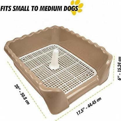 Indoor/Outdoor Training Dog Potty Tray for Small and Medium Puppies Litter Boxes in (Beige)