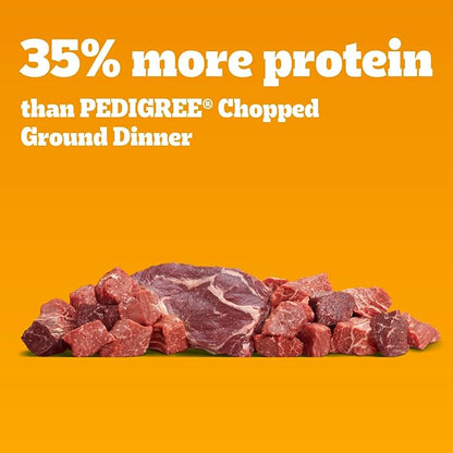 Pedigree High Protein Wet Dog Food, Adult Soft Canned Dog Food, Beef & Bison Flavor, 13.2 oz. Cans, 12 Count