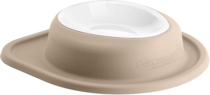 WeatherTech Single Low Pet Feeding System w/Plastic Dog/Cat Bowls - 32 oz (4 Cups) Tan (PSL3203TN)