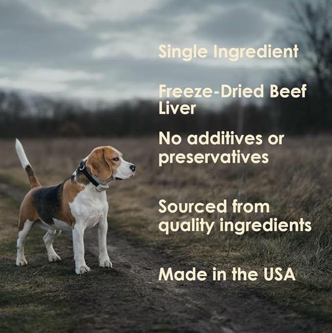 MVPChews | Freeze Dried Beef Liver Dog Treats | Single Ingredient Training Treats | High Protein, Grain Free, No Additives or Fillers | Premium Quality Food Topper | Made in USA - 3.5oz