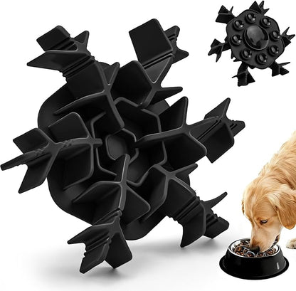 Slow Feeder Insert for Dog Bowl, Mabnuby 100% Food-Grade Silicone Slow Feeder Insert Fits Large Medium Small Size Dogs, Compatible with Regular & Elevated Bowls, Helps Prevent Digestive Issues, Black