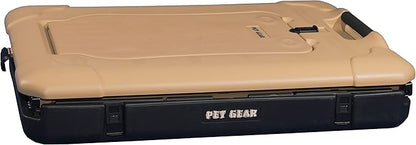 Pet Gear “The Other Door” 4 Door Steel Crate for Dogs/Cats with Garage-Style Door, Includes Plush Bed + Travel Bag, No Tools Required, New Tan, 42 Inch