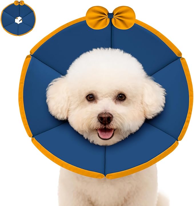 MAXFUT Soft Dog Cone Collar,Foam Cone for Dogs to Stop Licking After Surgery,Non Inflatable Dog Donut Cone (Light Blue, XS)