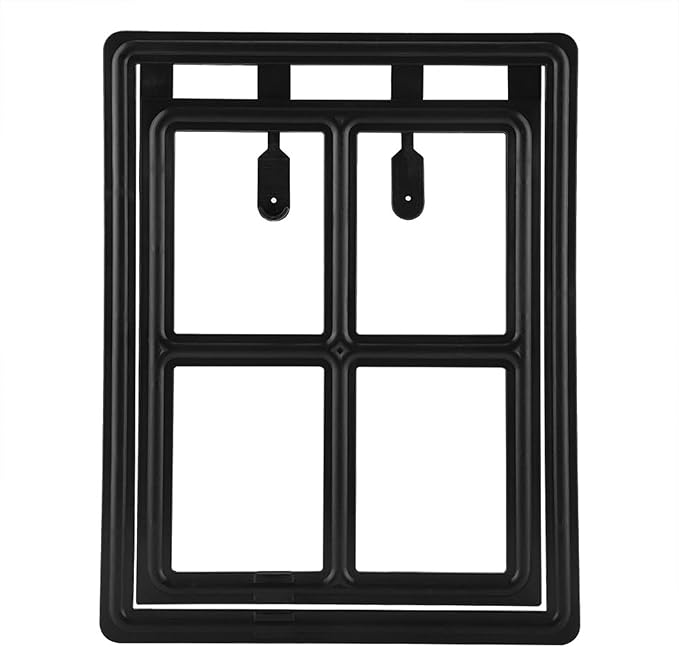 Acouto Screen Fit Pet Door Plastic Pet Dog Puppy Door Locking Safe Flap Screen Window Gate Doors, & Ramps (XL Font)