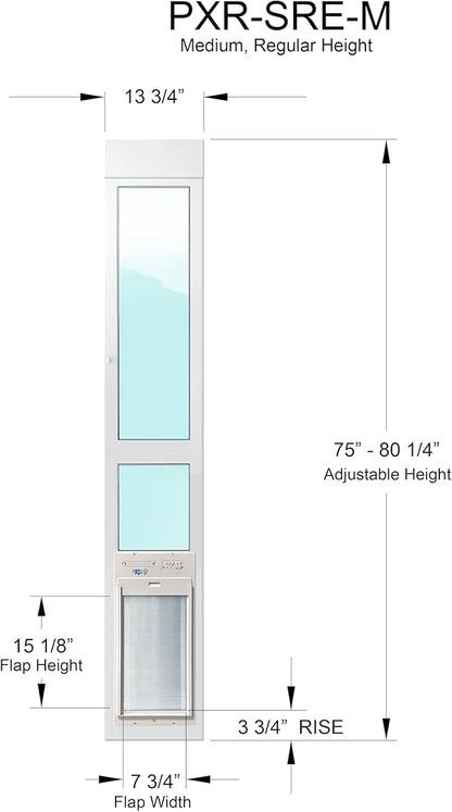 Power Pet Automatic ROLL UP Door by High Tech Pet Brand - Motorized Panel Rolls Up - Pet Operated - Remote App Control - 24/7 Exit & Entry Timers (Medium, Patio Regular - 75-80¼)