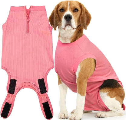 Recovery Suit for Dogs,Dog Cone Alternative Zipper Surgery Suit Female Spay,Soft Dog Surgery Suit for Anti Licking,Breathable Surgical Suit for Dogs Female Spay