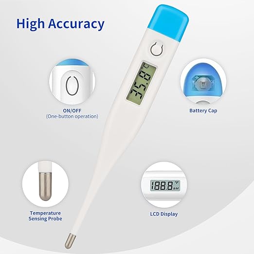 Intelligent Digital Thermometer,LCD Display Screen,Fast Measurement,Suitable for Children and Adults,Easy to Maintain Cleanliness and Hygiene,Bringing Family Health,Light Blue