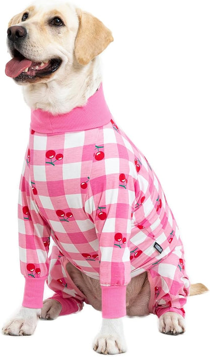 Pink Dog Recovery Suit Female Male for Dogs After Surgery Medium Large Dogs Onesie,Lightweight Dog Recovery Suit for Shedding Prevent Licking Surgical Wound,Dog Pajamas Pjs,Full Belly