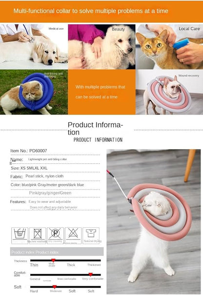 Dog Cone Collar, Inflatable Dog Neck Donut Collar Alternative After Surgery, Soft Protective Recovery Cone for Small Medium Large Dogs and Cats Puppies - Alternative Collar (Grey,XS)