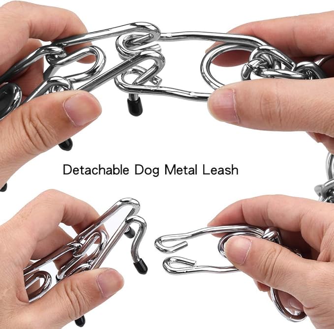 Prong Collars for Dogs, No Pull Dog Collar, Dog Training Collar for Small Dogs, Stainless Steel Adjustable with Comfort Rubber Tips (Small, 2.5mm, 15.6-Inch)