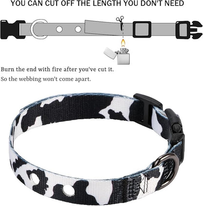 Rhea Rose 3/4 Inch Replacement Collar Strap Shock Collar with 2 Holes, Compatible with Nearly All Brands and Models of Underground Electric Dog Fences and Training Collars, Cow Print Pattern