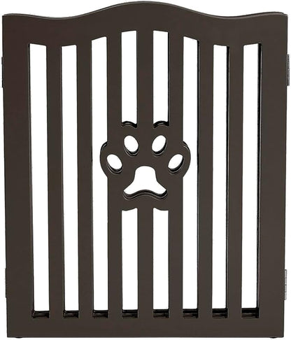 Pet Gate, Wooden Free Standing Dog Gate for Small Dogs and Cats. Great Folding Fence for Doorways, Halls, Stairs. Espresso