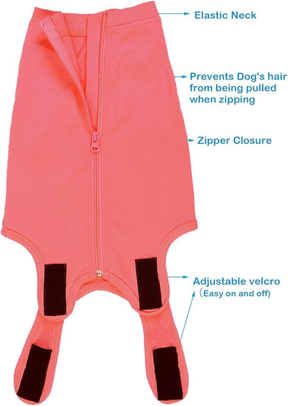 Dog Surgery Recovery Suit - After Spay, Abdominal Wounds Post Surgical Recovery, Anti Licking Breathable Dog Onesies for Small, Medium & Large Pet, Alternative Bandages Cone E-Collar