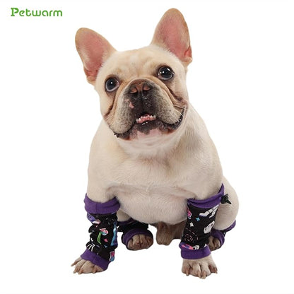 PetWarm Dog Recovery Sleeve 4pcs Set, Dog Leg Sleeve, Ideal for Comfort and Support During Pet Recovery, Suitable for Active or Support Recoverying Pet Use, Purple, L