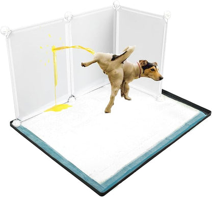 Dog Litter Box with High Walls,Indoor Dog Potty for Small and Medium Dogs,No Spill Pee Pad Holder Tray for Dogs Work with Most Training Pads and Easy to Clean.
