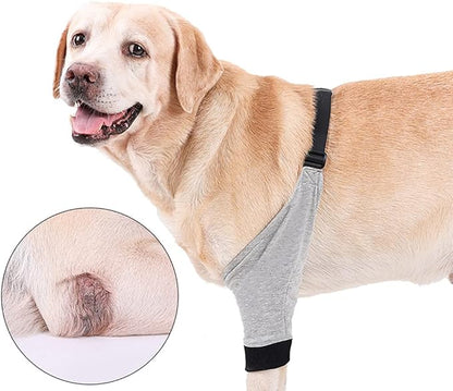 HDKUW Dog Elbow Protector for Calluses, Recovery Suit for Front Legs, Cone Collar Alternative to Stop Licking Wounds, Cover Sleeve for Small Medium Large Dogs (L)