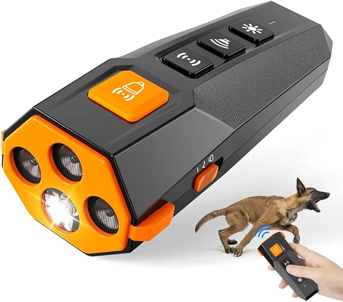 Marjina Dog Bark Deterrent Device – Most Powerful Anti Barking Device for Dogs, Indoor Bark Stopper, Dog Whistle to Stop Barking, Humane Dog Training Tool (Rechargeable)