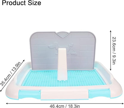 TITA-DONG Puppy Training Toilet Tray, Cat Potty Fence, Dog Scheduled Urination Pad Holder for Small and Medium Dogs (Blue)