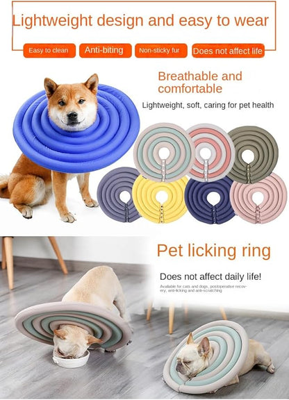Dog Cone Collar, Inflatable Dog Neck Donut Collar Alternative After Surgery, Soft Protective Recovery Cone for Small Medium Large Dogs and Cats Puppies - Alternative Collar (Blue,XS)