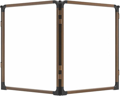 FXW AuraSpace Pro Acrylic Indoor Dog Playpen, Heavy-Duty with Metal Frame, 24" Height 2 Panels for Puppies & Small Dogs, Walnut│Patented