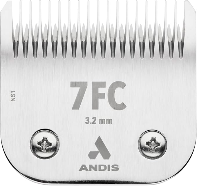 Andis 72605 Ceramicedge Detachable Carbon Infused Steel Pet Clipper Blade, Size-7FC, 1/8-Inch Cut Length, Stainless Steel
