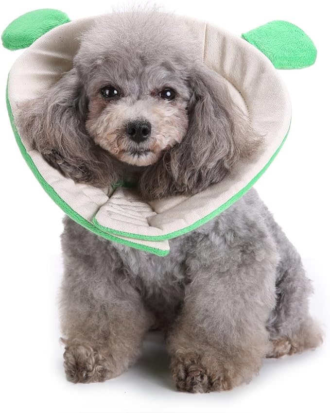 Pet Recovery Collar,Dog Protective E-Collar Soft Dog Cone Breathable Secure Lovely Collar for Puppy Small Medium Dogs (S-Neck: 30-33cm, Frog)