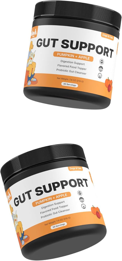Pumpkin Gut Support for Dogs – Digestive Health Supplement with Natural Fiber & Probiotics, 30 Servings | Kubi Pets (30)
