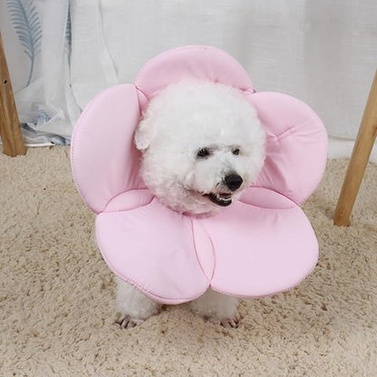 POPETPOP Adjustable Flower Dog Collar Soft Recovery Neck Cover for Medium Pets Lightweight Protective Cone Alternative to Prevent Scratching and Licking After Surgery