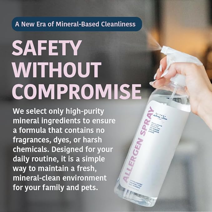 Allergy Asthma Clean Allergen Spray, Pets, Dust Allergies & More, Air & Surface, Just Add Water, Bottle with One Refill, Over 64oz Total