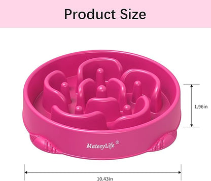 MateeyLife Large Slow Feeder Dog Bowls, Anti-Choking Puzzle Dog Food Bowls, Anti-Slip Interactive Feeding Slow Down Eating, Bloat Stop Maze Dishes for Large Breeds 4 Cups Purple
