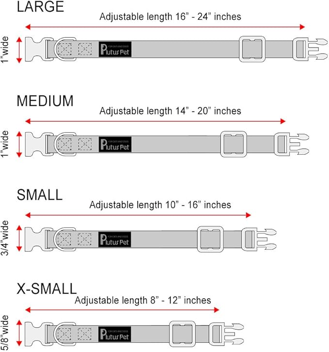 Plutus Pet Service Dog Collar,Printed in Large Letters on Nylon Webbing,Prevents Accidents by Warning Others of Your Dog in Advance,Two Colors,Four Sizes,Neck 10-16 inch,Small,Red