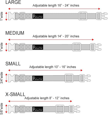 Plutus Pet Service Dog Collar,Printed in Large Letters on Nylon Webbing,Prevents Accidents by Warning Others of Your Dog in Advance,Two Colors,Four Sizes,Neck 8-12 inch,Extra Small,Red