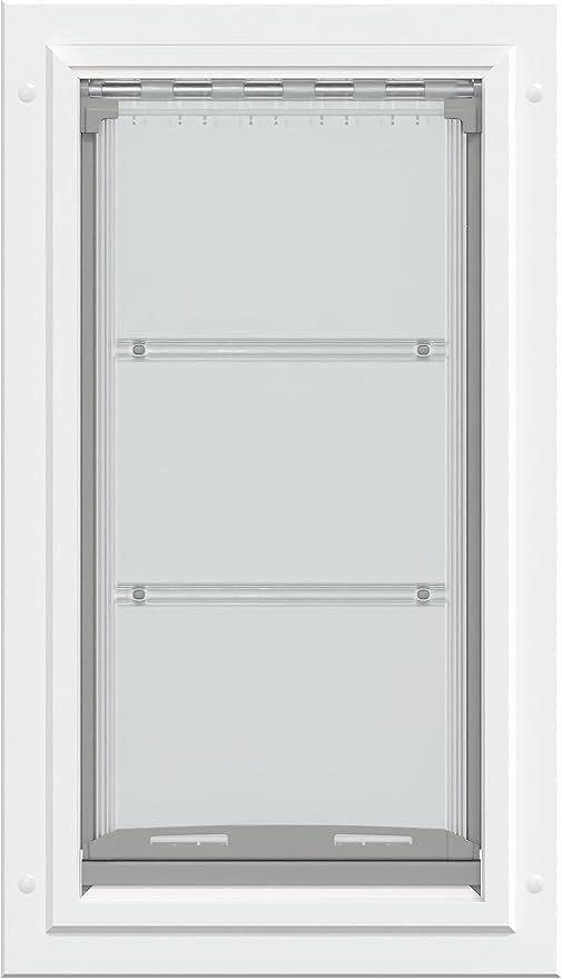 Endura Flap Double Flap Pet Door for Door Installations | Stylish for Interior & Exterior Doors | Durable Aluminum Frame & Weatherproof Dual-Layer Flap | White, Small, Double Flap