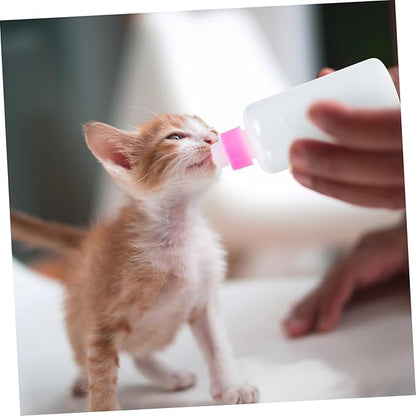 Angoily 3pcs Pet Nursing Feeders for Kittens and Puppies Portable Milk Bottles for Small Pets Easy to Clean Feeding Bottles for Cats and Dogs Lightweight Design Pink Color