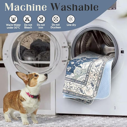 Washable Pee Pads for Dogs 2 Pack Reusable Puppy Training Pads 40"x26" Super Absorbent Waterproof Dog Training Pads, Non-Slip Potty Pads Whelping Pads Litter Mat Pet Supplies - Navy/Mix