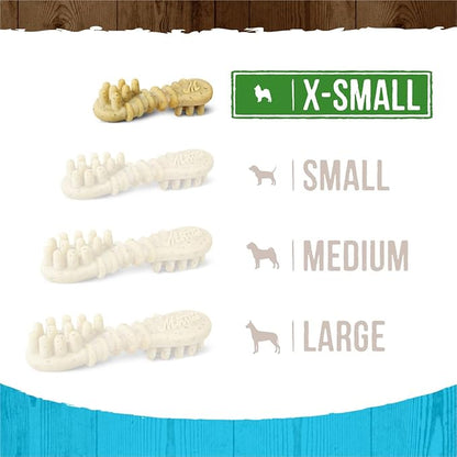 Merrick Fresh Kisses Natural Dental Chews Toothbrush Treat Shape Infused With Real Mint For Tiny Dogs 5-15 Lbs - 20 ct. Bag