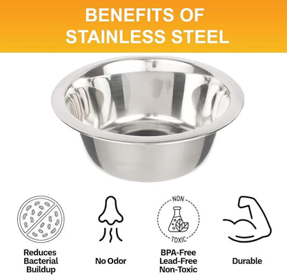 Neater Pet Brands 1.5 Cup (12 oz.) Stainless Steel Dog Bowls, Set of 2 Neater Feeder Replacement Bowls (Cat/Small Models), Dog Food Bowl & Water Bowl, Dishwasher Safe Metal Dish for Cats & Small Dogs