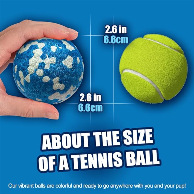 Mankoda Dog Balls, Indestructible Tennis Balls for Dogs, 2.5'' Durable Bouncy Dog Toys for Aggressive Chewers, Interactive Dog Toys for Fetch Game, Lightweight Floating Chew-Proof (1 Pack)