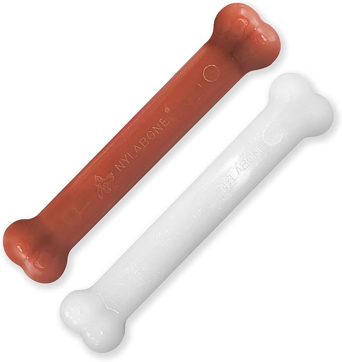 Nylabone Original Bone Power Chew Toy for Dogs, Durable Dog Toys for Aggressive Chewers, Basted Blast Chicken Flavor, Large - Up to 50 lbs, 2 Pack