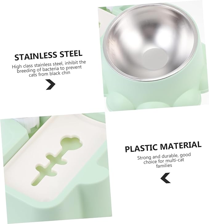 Balacoo Automatic Stainless Steel Dog Feeder Bowl and Water Dispenser Multifunctional Pet Food Container Elegant Design Convenient for Home and Pet Stores Green