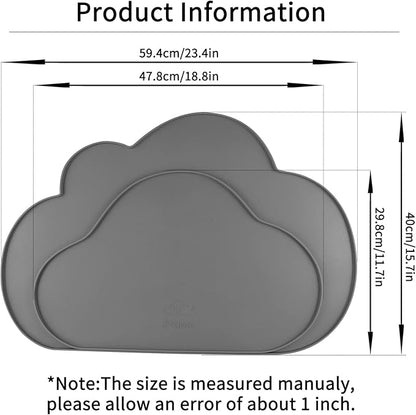 Ptlom Pet Placemat for Dogs and Cats, Non-Slip Waterproof Dog Feeding Mats Prevent Food and Water Overflow, Puppy Bowl Mat Suitable for Small, Medium and Large Pets, Silicone, Grey