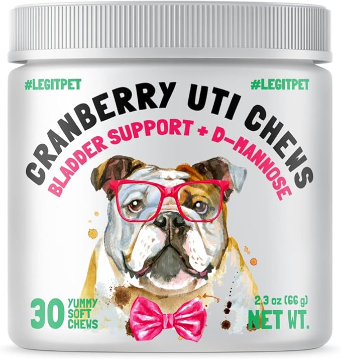 Cranberry UTI Chews for Dogs Bladder Support + D-Mannose Supports Kidney Urinary Tract 30 Chews and Calming Hemp Treats for Dogs Made in USA with Organic Hemp 120 Chews