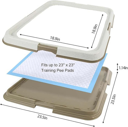 Pawise Dog Pee Pad Holder for Puppy, Puppy Pad Holder Tray, Pet Training Pee Pad, Indoor Potty Tray for Senior Dogs, Dog Toilet for Newborn Puppies, 23.5" x 23.5"
